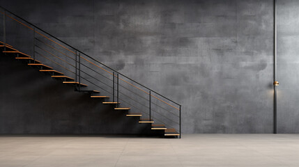 Details of railing and stairs of a modern building