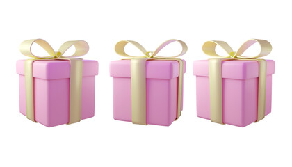 Fototapeta premium Valentine gifts in 3D style illustration
