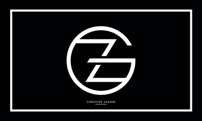 Alphabet letters ZG or GZ logo monogram