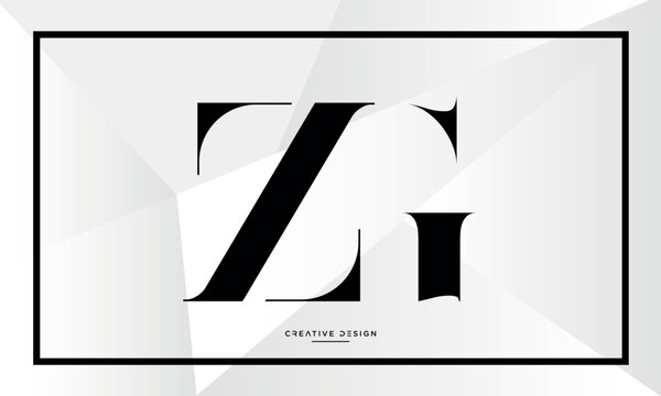 Alphabet letters ZG or GZ logo monogram