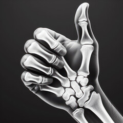 X ray Hand showing thumbs up. ai generative