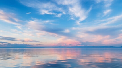 Obraz premium Aerial view sunset sky, Nature beautiful Light Sunset or sunrise over sea, Colorful dramatic majestic scenery Sky with Amazing clouds and waves in sunset sky purple light cloud background