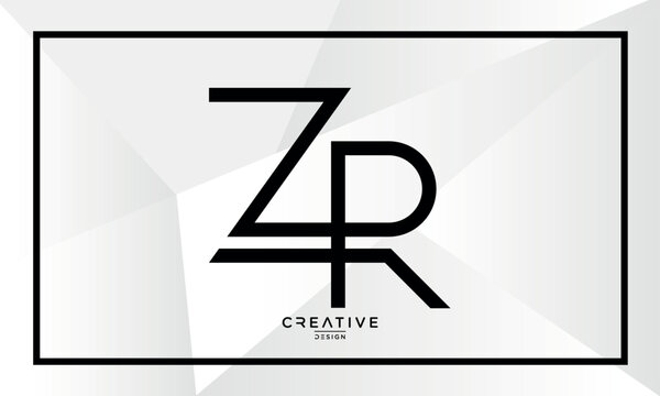 Alphabet letters ZR or RZ logo monogram