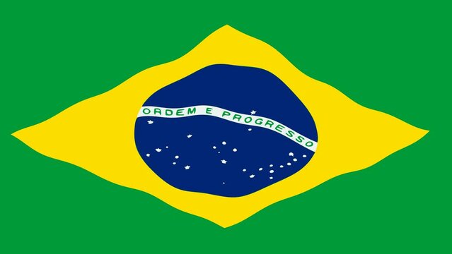 Waving Brazil Flag Background Animation