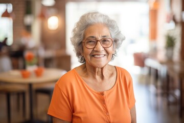 Portrait of a smiling senior woman in nursing home