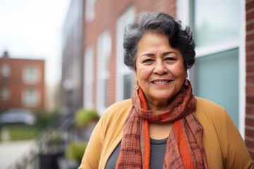 Portrait of a senior hispanic woman outside