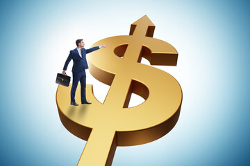 Businessman with symbol of american dollar