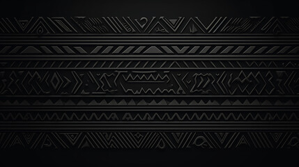 pattern on a black background. Ethnic, tribal ornaments of East, Asia, India, Mexico, Aztecs, Peru for brochure, booklet, flyer, website.