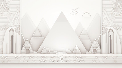 Fototapeta premium Black white pattern with symbols similar to Egyptian