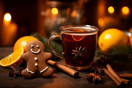 Best winter drink mulled wine with orange and spices