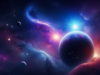 Obraz na płótnie Canvas Generative Ai Space Galaxy Background High Quality Template