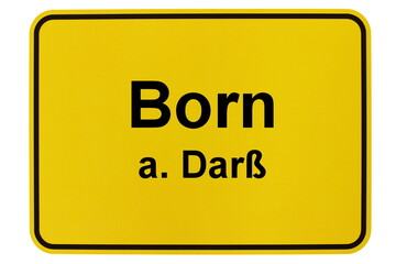 Illustration eines Ortsschildes der Gemeinde Born a. Darß in Mecklenburg-Vorpommern