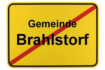 Illustration eines Ortsschildes der Gemeinde Brahlstorf in Mecklenburg-Vorpommern