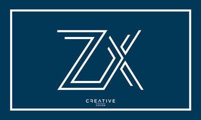 Alphabet letters logo ZX or XZ 