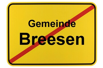 Illustration eines Ortsschildes der Gemeinde Breesen in Mecklenburg-Vorpommern