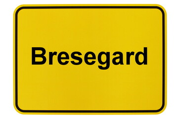 Illustration eines Ortsschildes der Gemeinde Bresegard in Mecklenburg-Vorpommern