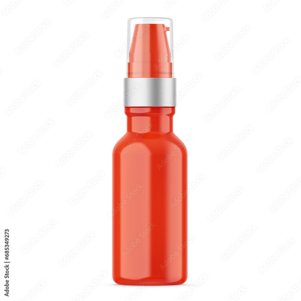 Wall mural cosmetic spray container. pump bottle mockup pack. plastic bottle product package. face or hair mist