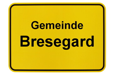 Illustration eines Ortsschildes der Gemeinde Bresegard in Mecklenburg-Vorpommern