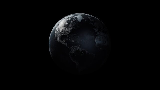  a black and white photo of the earth on a black background with the moon in the middle of the picture.