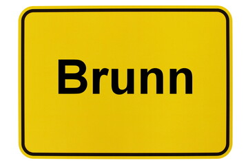 Illustration eines Ortsschildes der Gemeinde Brunn in Mecklenburg-Vorpommern