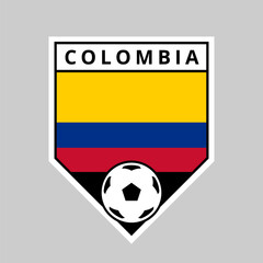 Angled Shield Football Team Badge of Colombia