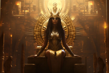 Fototapeta na wymiar Throne of Legacy: Egyptian Queen's Dominion