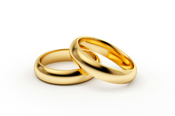 Chic Wedding Jewelry: Gold Rings on Bright Background