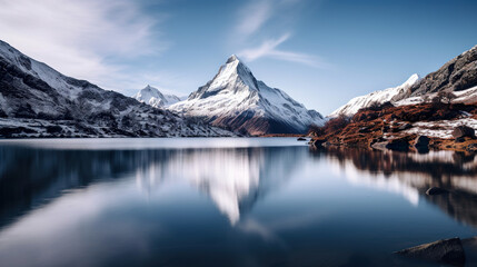 Naklejka premium Snowy Mountain. Generative Ai