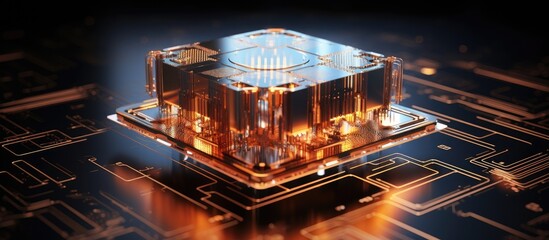 3D rendered display of a quantum computer