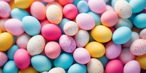 Fototapeta na wymiar Many colorful Easter eggs, background