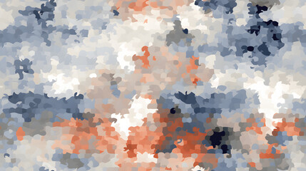 Seamless digital pixel camouflage with randomized small squares - obrazy, fototapety, plakaty