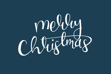 Naklejka na ściany i meble Merry Christmas handwritten message vector illustration.