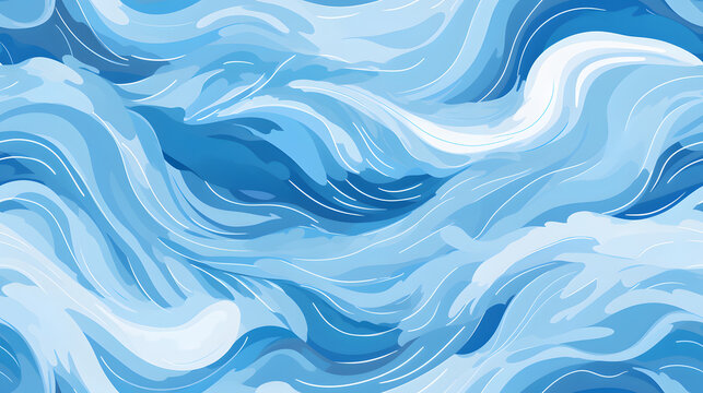 Seamless ocean waves texture with rhythmic flowing patterns
