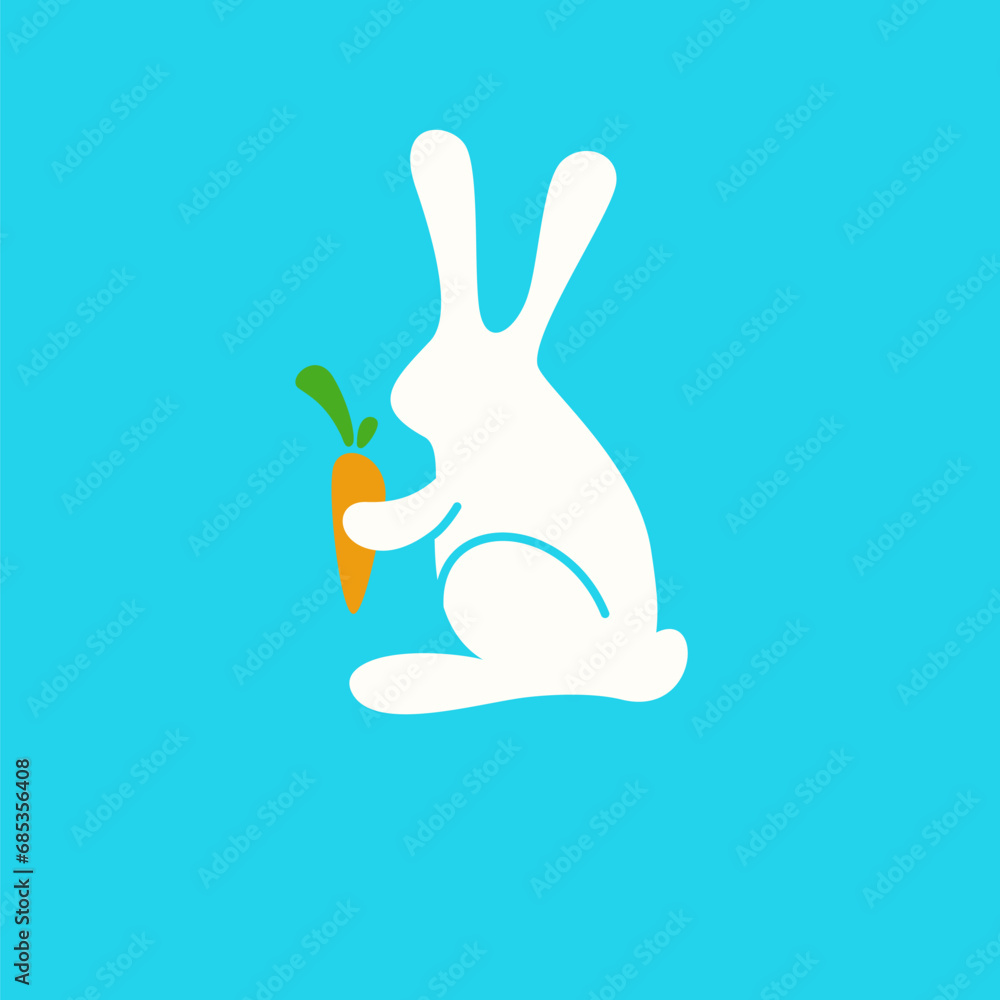 Aufkleber minimalistic and stylish rabbit emblem. modern graphics. vector illustration in a simple style.