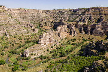Fototapeta na wymiar Aerial shot of Ulubey canyon in Turkey in sunny day