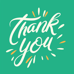 Thank you banner. Handwriting inscription, Thank you. Hand drawn vector art.