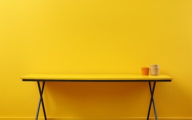Yellow Wall-Mounted Folding Table