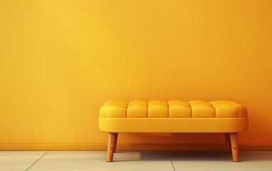 Elevated Footrest Against a Yellow Backdrop