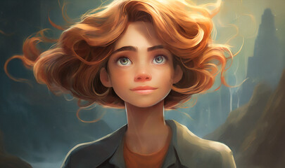 mind, emotional, slight smile and wonder with copy space