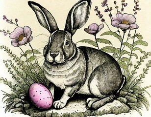 Cute Easter bunny - 685360613