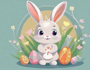 Cute Easter bunny - 685360633