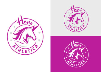 Unicorn badge logo design