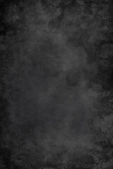 Obraz premium Black background texture. Watercolor painted old grunge in vintage textured design with paint blotches and distressed border pattern. Chalkboard illustration