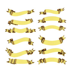 set of golden ribbons