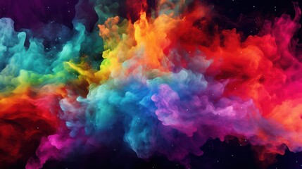 Fototapeta na wymiar Colorful smoke background. Colorful holi dust explosion Rainbow wallpaper.
