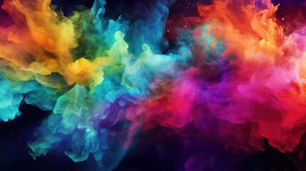 Fototapeta premium Colorful smoke background. Colorful holi dust explosion Rainbow wallpaper.