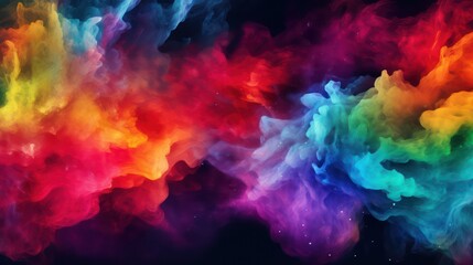 Fototapeta na wymiar Colorful smoke background. Colorful holi dust explosion Rainbow wallpaper.