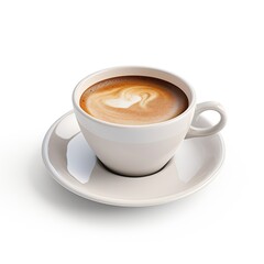 Fototapeta premium White cup of black coffee isolated on white background