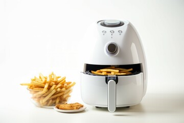 French fries cooked in air fryer. Healthy fat less food