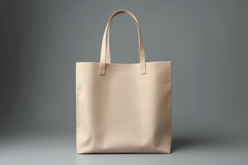 eco-friendly white cotton bag with ties on peach background